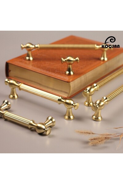 KOÇSAN Mâner Begüm Mat Gold 96 mm Mâner de lux pentru mobilier de bucătărie, dulap, sertar