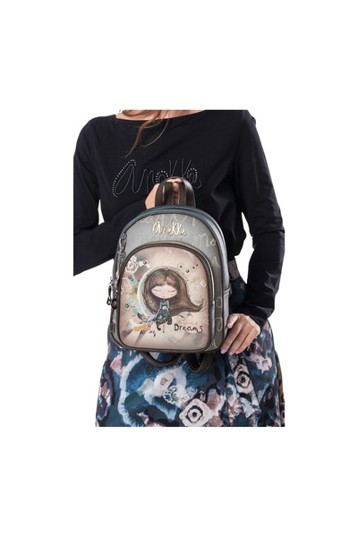 Anekke Sports backpack, women, 41705-197, gray, -leather - Gray, Genuine leather