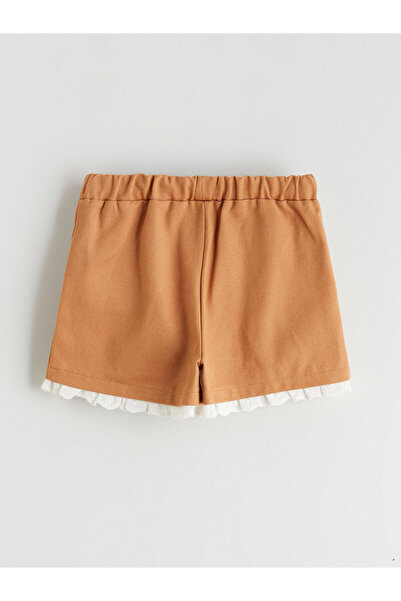 LC Waikiki İzr New Season Elastic Waist Girls' Shorts and Pantyhose 2-Piece Set