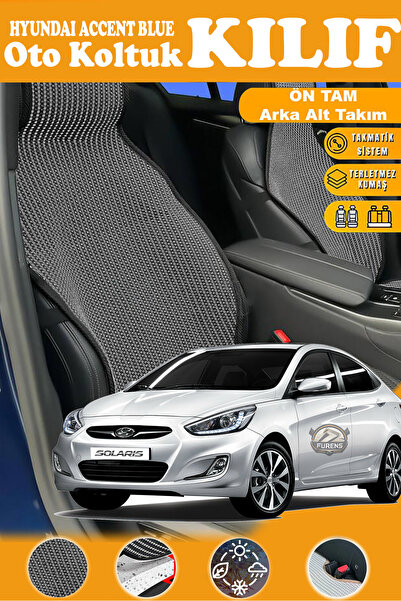 STS Oto Aksesuar غطاء مقعد سيارة هيونداي أكسنت بلو متوافق مع سلسلة بلاك بريست...