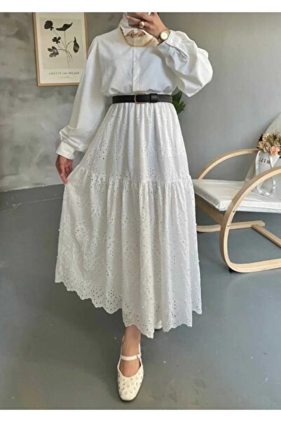 bahar uğurlu PEARLED FISTO SKIRT