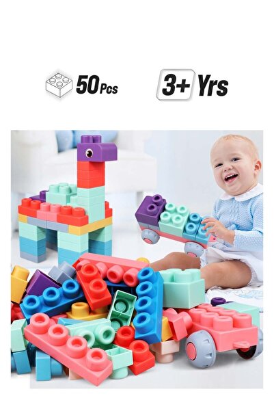 Qadro unikbebe Soft Building Blocks for Toddlers - 50 PCS Large Baby Blocks T...
