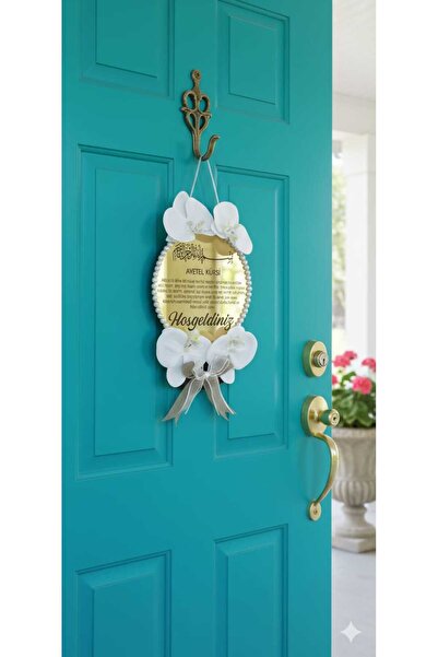 Marka Tasarim Διακοσμητικό στολίδι για την πόρτα με τον Αιτελ Κούρσι και την ορχιδέα, ΔΩΡΟ για το σπίτι