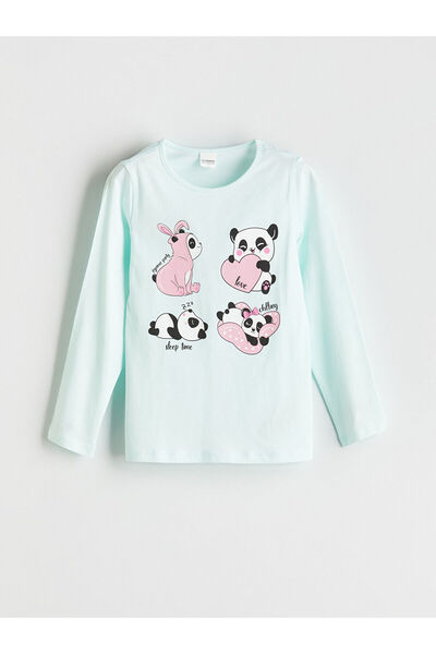 LC Waikiki Top de pijama pentru fete LCW Kids guler rotund