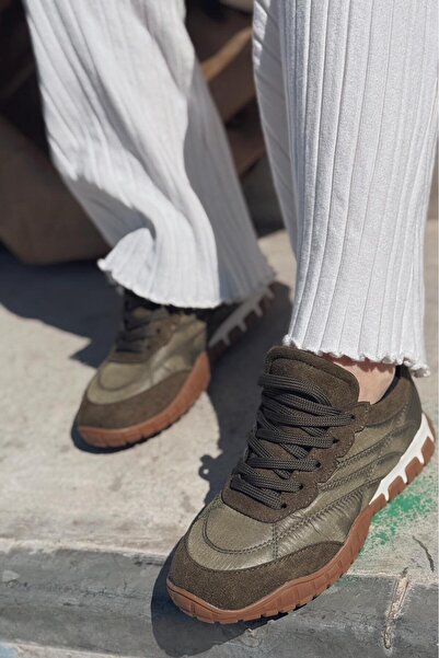 I Love Shoes Romine Paraşüt Kumaş Haki Kadın Spor Ayakkabı