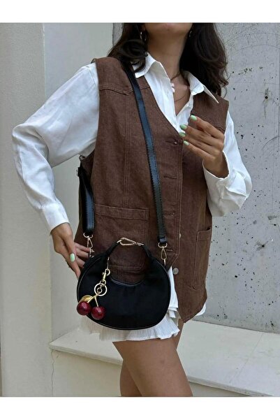 Butik Tacca Cherie Model Süet Charm Hediyeli Kadın El ve Omuz Çantası