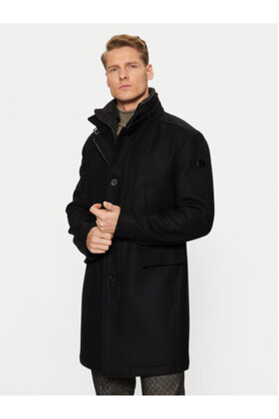 Joop Ανδρικό Μάλλινο Παλτό 10012284 30043638 Μαύρο