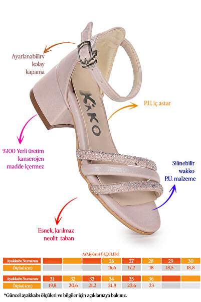 KARAMAZI Helena Daily Girls' 3 cm Heeled Sandals Evening Dress Shoes