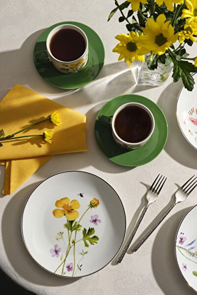 Paşabahçe Flora Porselen Pasta Tabağı Sarı