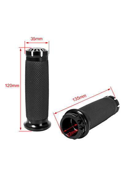 choice2 مقابض يد سوداء مقاس 22 مم للدراجات النارية مقاس 1 بوصة و25 مم و7/8 بو...