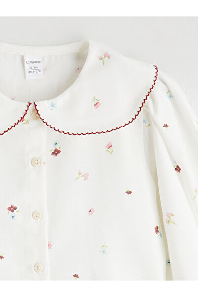 LC Waikiki Peak New Season Baby Collar Floral Girl's Shirt
