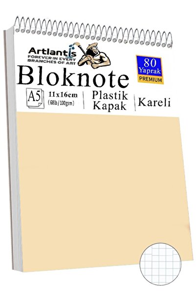 Artlantis Telli Masaüstü Not Defteri Kareli A5 Orta Boy 1 Adet Masa Üstü Plas...
