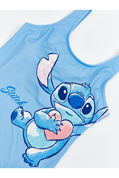 LC Waikiki Özmarka Yeni Sezon Stitch Baskılı Kız Çocuk Mayo