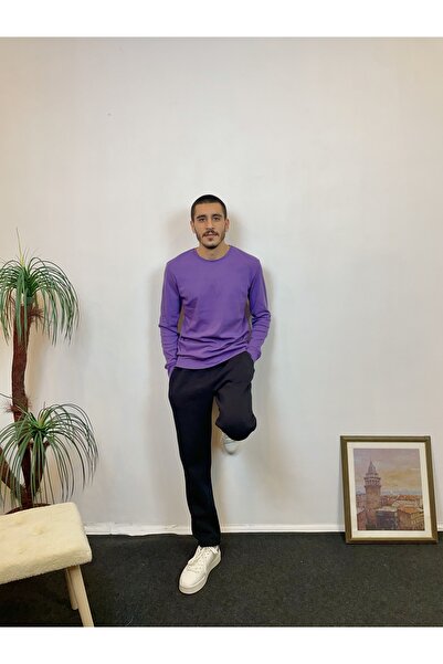 Superlife Süperlife Erkek Bisiklet Yaka Slim Fit İnce Sweatshirt SPR 20K17