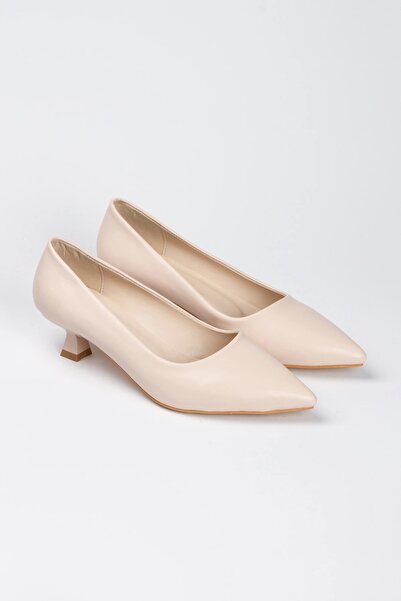 Satenora Orya Beige Short Heel Stiletto