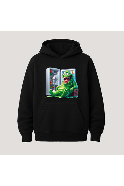 SVART WEAR Hanorac cu glugă din bumbac, cu imprimeu Monștri, cu buzunar cangu...