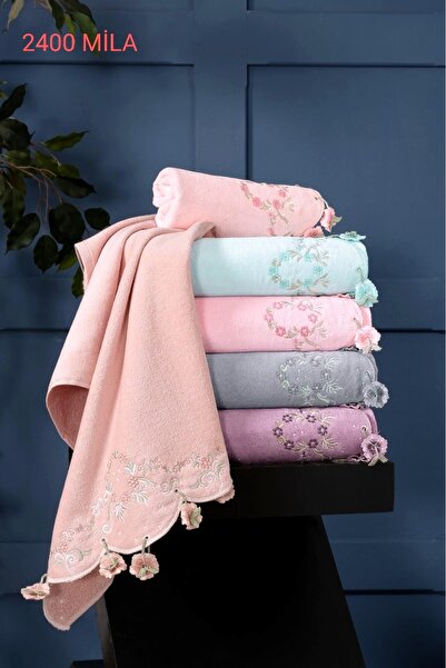 Fiesta Mila Somot 3D Vezena 6 komada ručnika za lice 50x90 cm