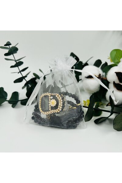 lenagiftworkshop 10 قطع من سبحة التول المزينة باللؤلؤ والأحجار الكريمة (مولد-حج-عمرة-ختان)