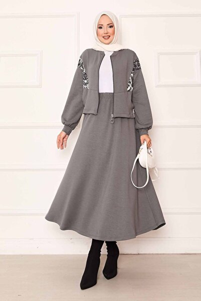 EBRUTESETTÜR Garni Detailed Cropl Skirt Set