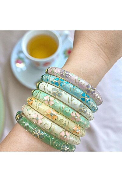 POKAK سوار من الأحجار الكريمة المزخرفة بالمينا (يتم الشحن عشوائيًا)