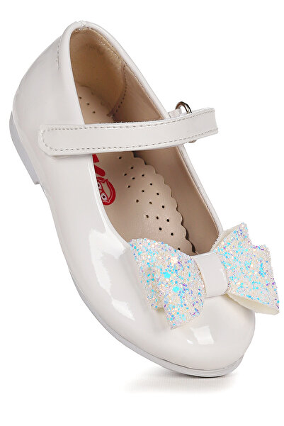 Kiko Kids Babe Patent Leather Velcro Bowknot Girls' Ballerina Shoes