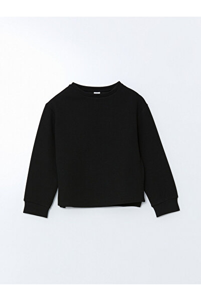 LC Waikiki Lcw Kids Black Crew Neck Girls' Crop T-Shirt