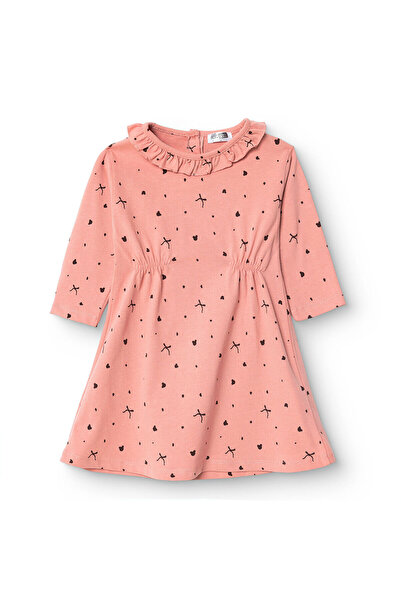 ebebek Hello Baby HelloBaby Kız Bebek Teddy Bear Elbise Fırçalı Süprem Bisiklet Yaka Uzun Kol