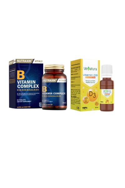 VeNatura D3 Vitamini 1000 Iu 20 Ml Damla +nutraxin B1, B2, B3, B5, B6, B12 Iç...
