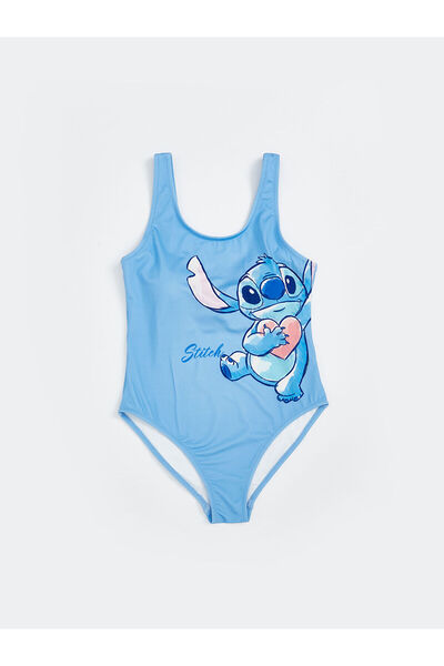LC Waikiki Özmarka Yeni Sezon Stitch Baskılı Kız Çocuk Mayo