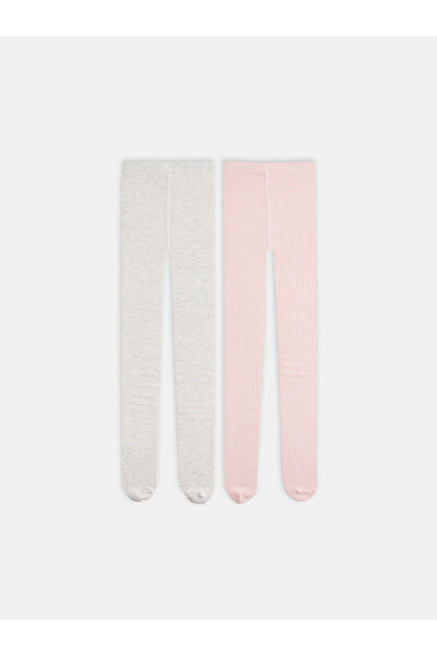 LC Waikiki Pink Basic Girls' Pantyhose 2-Piece