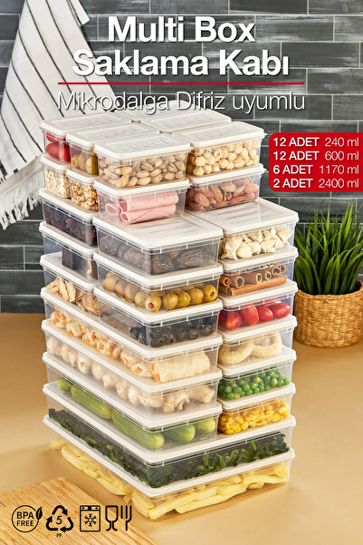 ALP HOME Multi Box 32 Parça 4 Farklı Boy Saklama Kabı Seti - Dondurucu & Mikr...