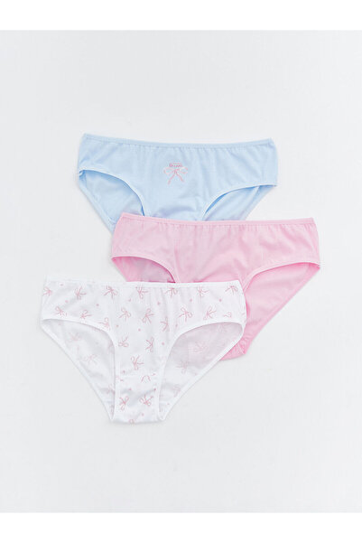 LC Waikiki Vizyon New Season Printed Girls' Underwear 3-Piece Set