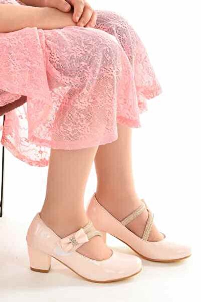 KARAMAZI Aisha Patent Leather Daily Girl's 4 cm Heeled Evening Dress Shoes