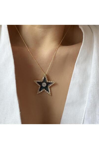 Venus Design Çelik Kristal Taşlı Yıldız Kolye