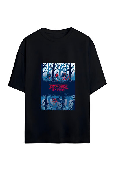 GraffTee تي شيرت قطني كبير الحجم للجنسين من STRANGER THINGS