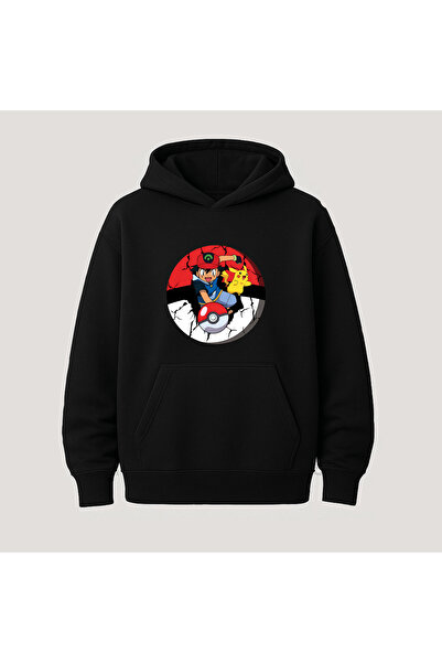 SVART WEAR Hanorac cu glugă din bumbac cu imprimeu Pokemon, cu buzunar cangur...