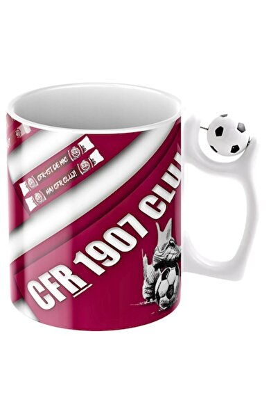 T&M Personalizare Cană personalizată - CFR Cluj, Fotbal, Fan, cu minge de fotbal, albă, ceramică, 330 ml, v12