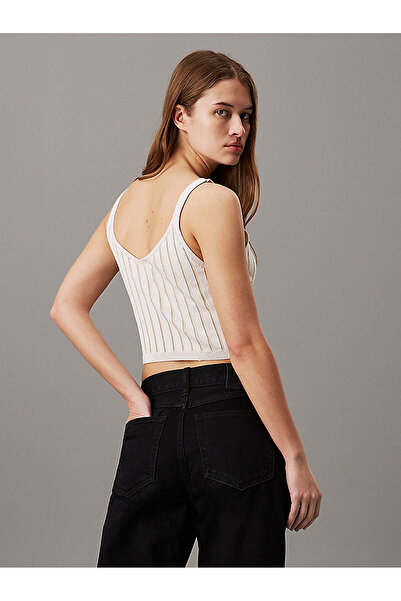 Calvin Klein Women's Plated Bralet Sweater