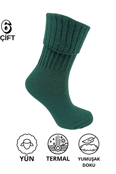 stellare 6 Pairs Women's Soft Textured Wool Winter Sleeping Socks