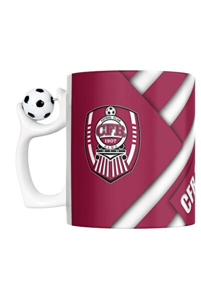 T&M Personalizare Cana cu minge fotbal - „Fotbal club CFR Cluj”, v5, sport, fotbal, suporter, alba, 330 ml