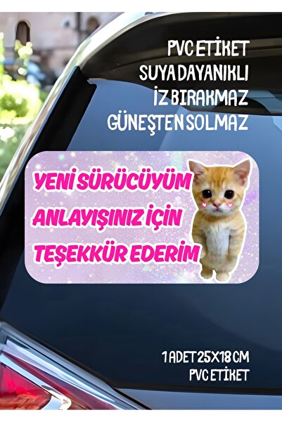 alışveriş kurdu Acemi Sürücü Yeni Sürücü Sticker Su Geçirmez Sticker Araba Motor Duvar Cam Etiket Sticker