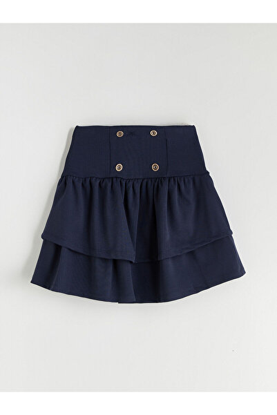 LC Waikiki LCW Kids YENİ SEZON Beli Lastikli Katkat Kız Çocuk Etek