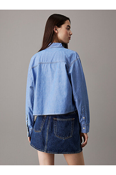 Calvin Klein Women's Cropped Dad Chambray Shirt