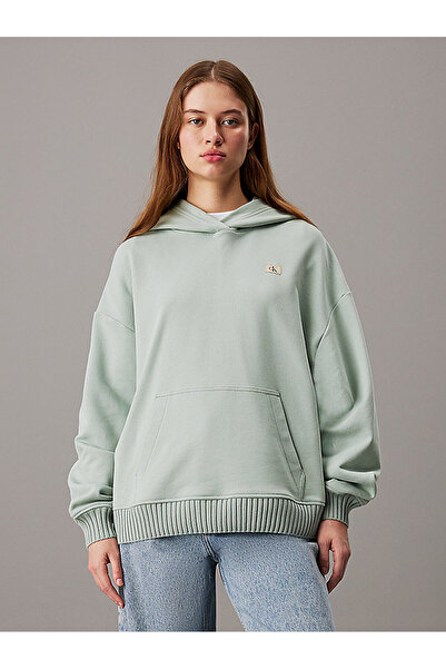 Calvin Klein Women's Woven Label Peached Sweatshirt