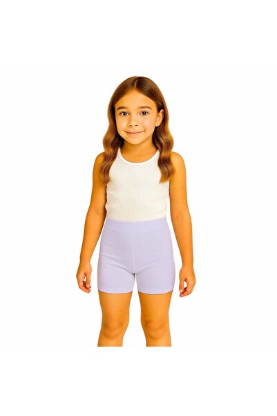 Ada Kostüm Tasarım Lilac Shiny Lycra Short Tights-Kids