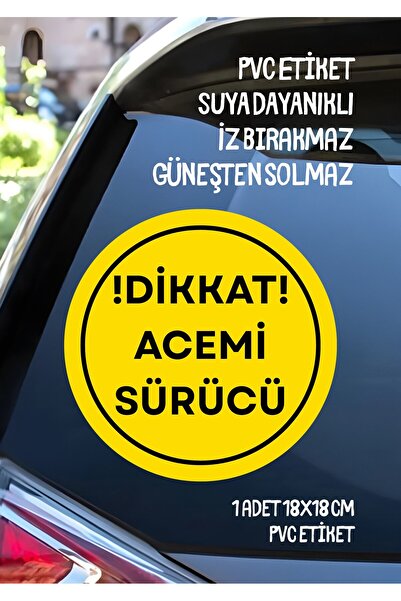 alışveriş kurdu Acemi Sürücü Yeni Sürücü Sticker Su Geçirmez Sticker Araba Motor Duvar Cam Etiket Sticker