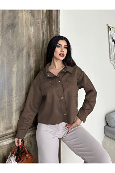 Panku Bizu Design Store Rocafort Vizon Kahve Suni Süet Ceket Gömlek