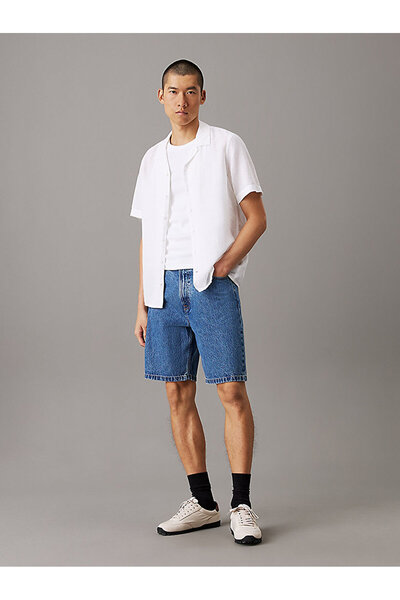 Calvin Klein Men's Linen Cotton Cuban Shirt