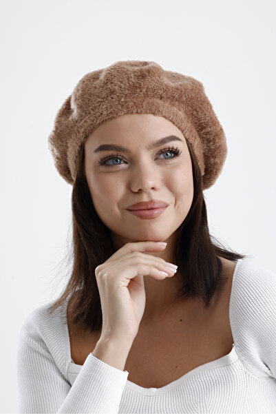 nord arc Camel Kadın Yünlü Peluş Fransız Ressam Şapka I Bere