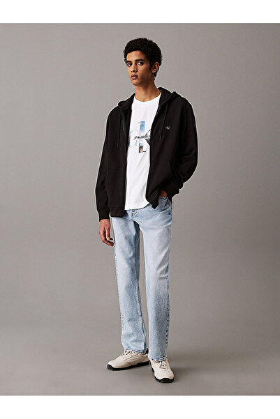 Calvin Klein Men's Woven Label Zip Sweatshirt